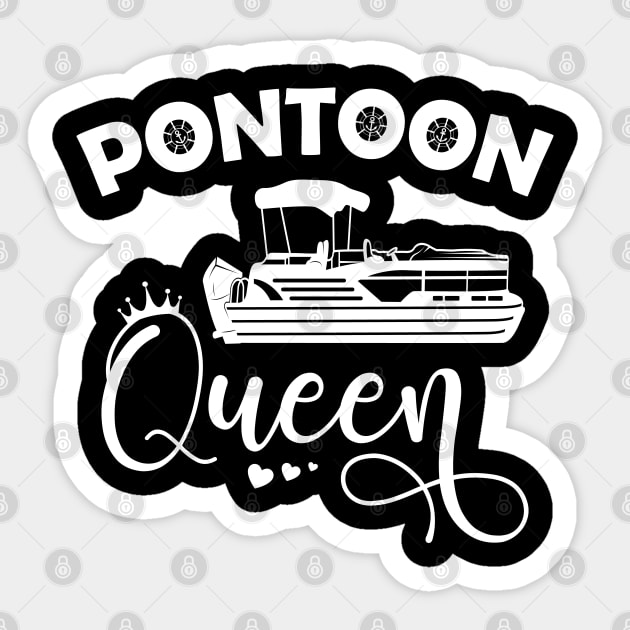 Pontoon Queen Shirt Funny Pontoon Boat Lover Girls Sticker by Sowrav